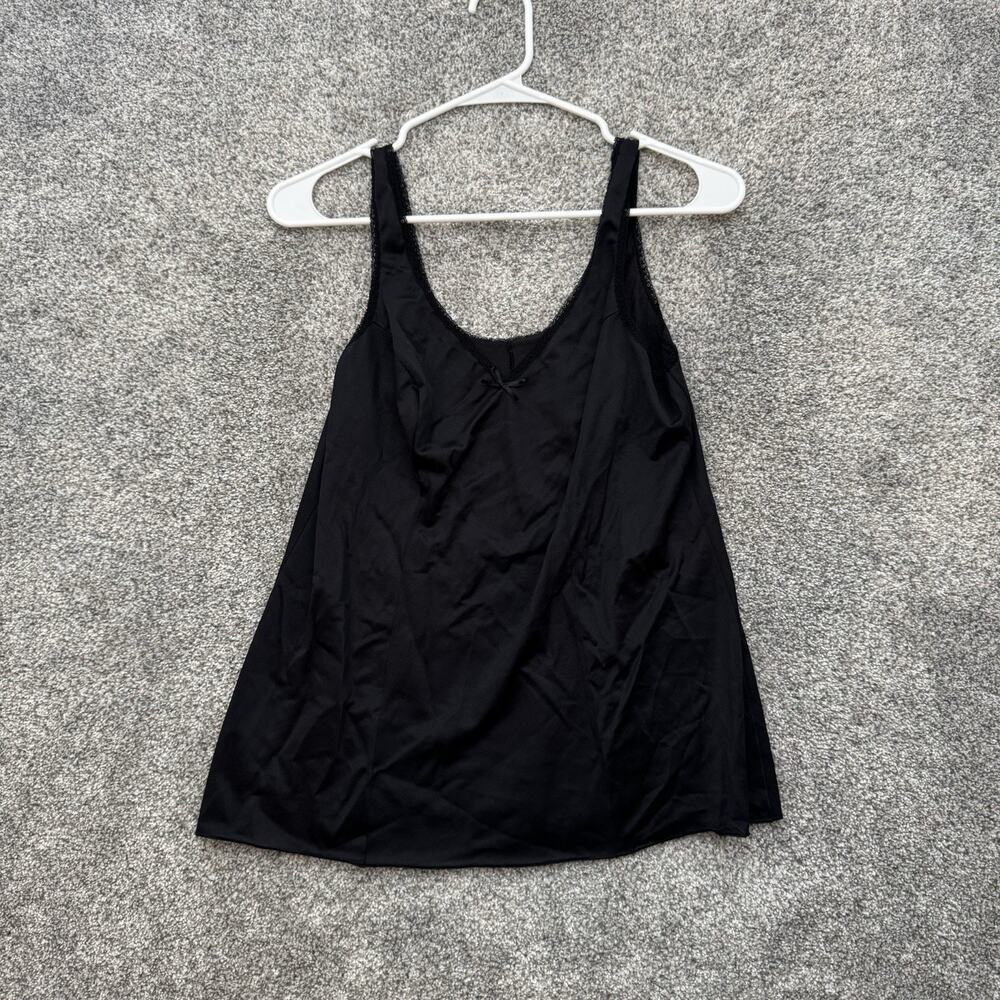 Vintage 80s Lorraine Cami 38 Bow Lace Romantic Goth Whimsigoth USA Lingerie Noir